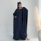 Modest Butterfly Abaya - Navy Blue