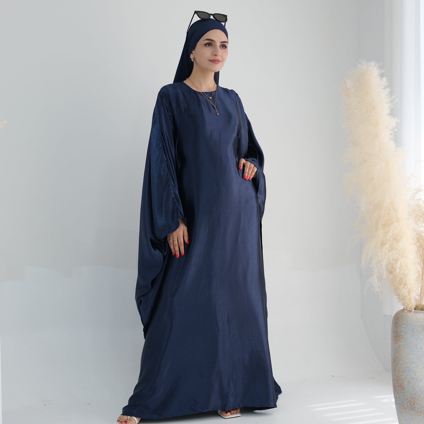 Modest Butterfly Abaya - Navy Blue