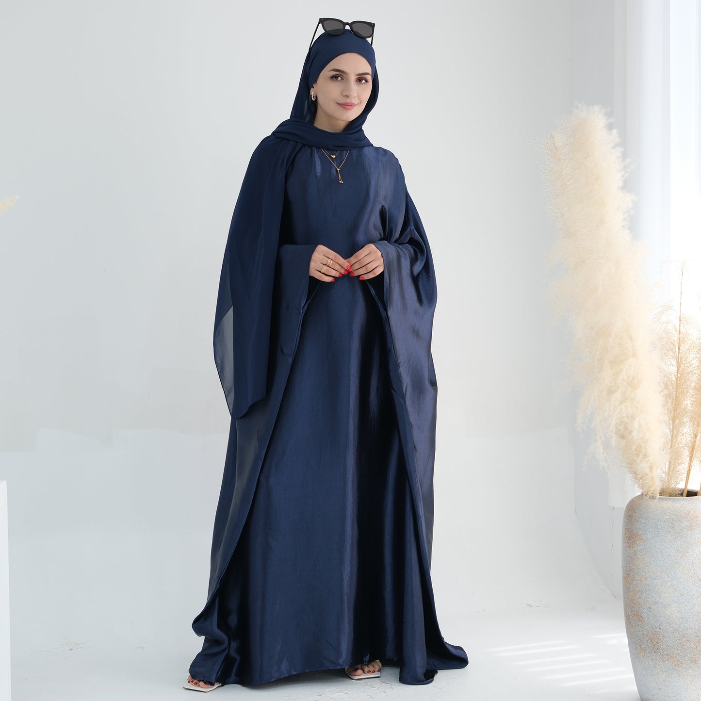 Modest Butterfly Abaya - Navy Blue