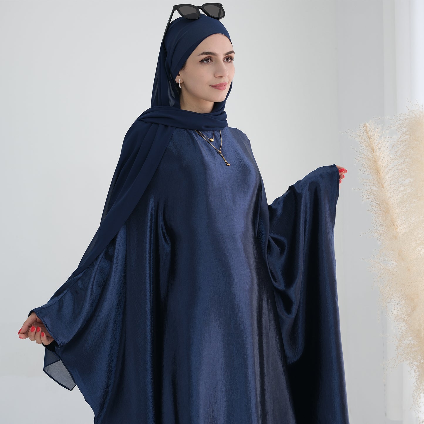 Modest Butterfly Abaya - Navy Blue