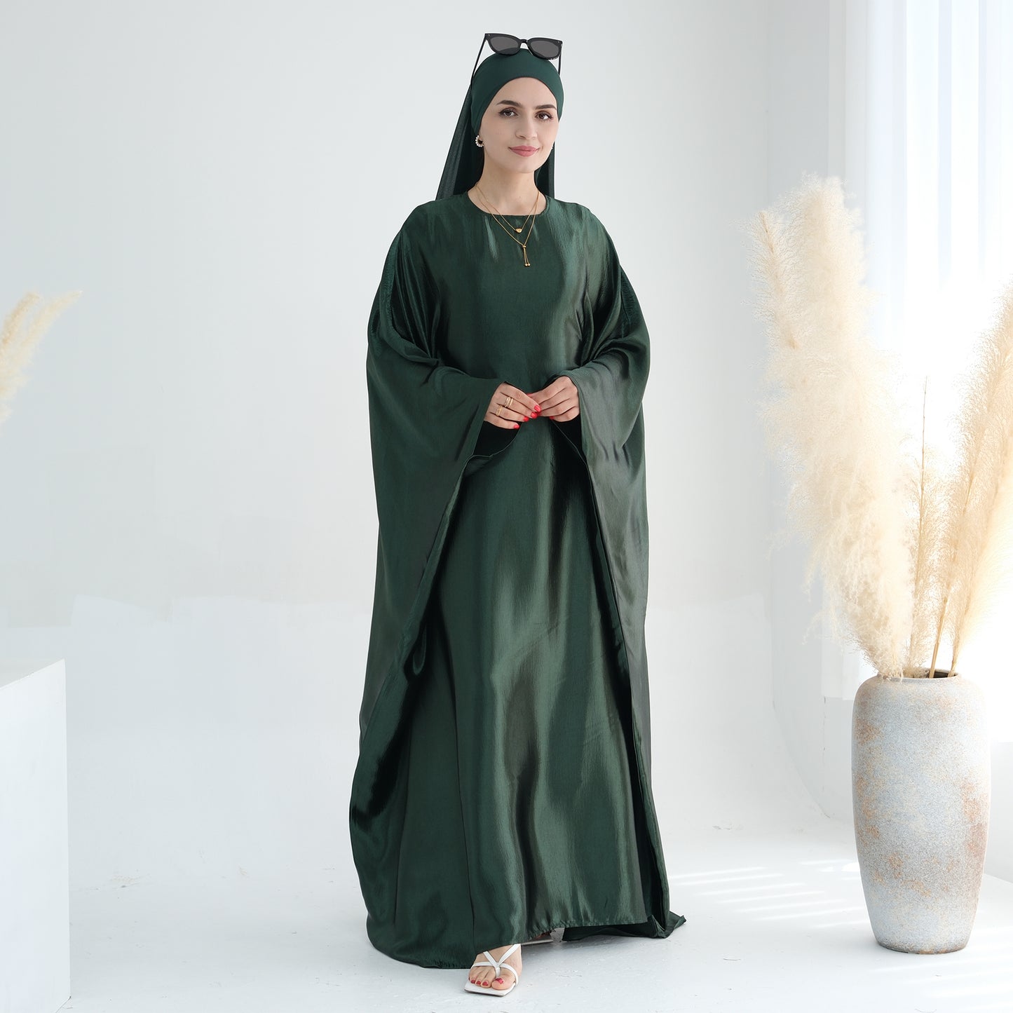 Modest Butterfly Abaya - Emerald Green