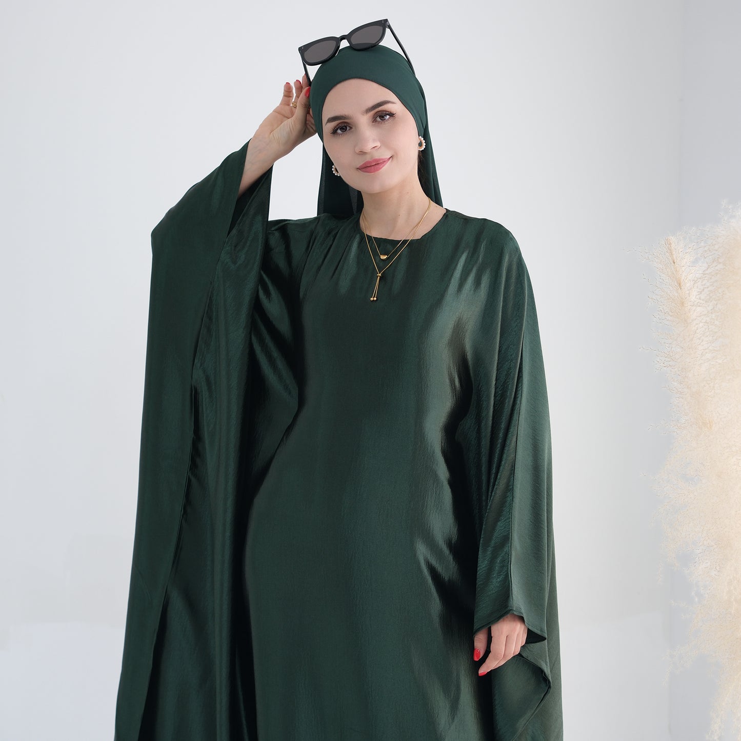 Modest Butterfly Abaya - Emerald Green