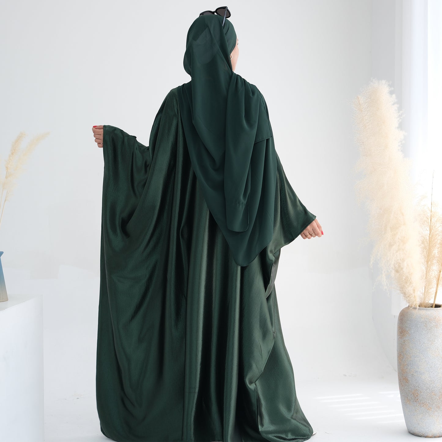 Modest Butterfly Abaya - Emerald Green