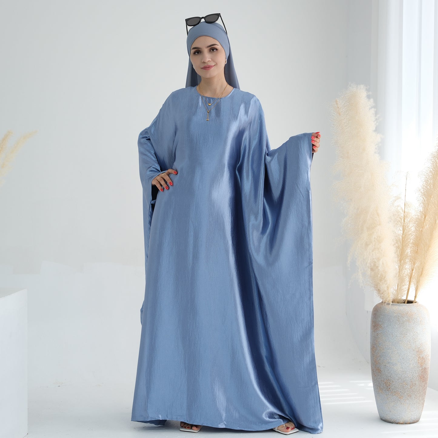 Modest Butterfly Abaya - Ocean Blue