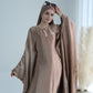 Modest Butterfly Abaya - Copper Brown