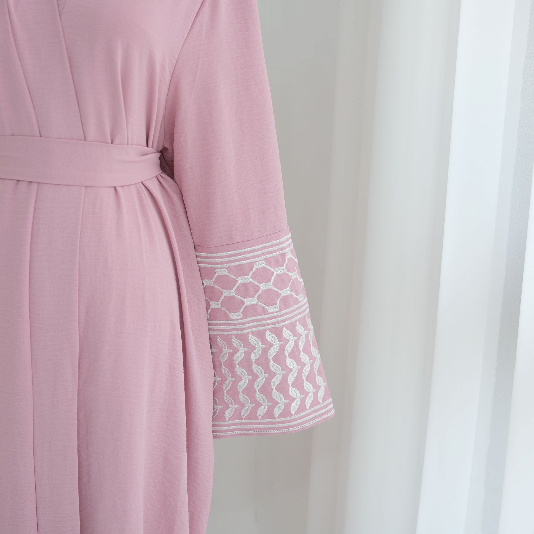 pink keffiyeh dress Palestine Keffiyeh Open Abaya