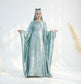 Modest Shimmery Butterfly Abaya - Turquoise