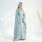 Modest Shimmery Butterfly Abaya - Turquoise