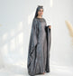 Modest Shimmery Butterfly Abaya - Gray
