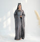 Modest Shimmery Butterfly Abaya - Gray