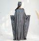 Modest Shimmery Butterfly Abaya - Gray