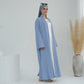 Modest Crescent Moon Sleeve Open Abaya - Sky Blue