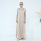 Satin Dubai Luxury Two-Piece Abaya with Belt - Khaki