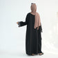 Embroidered Floral-Sleeved Abaya - Black