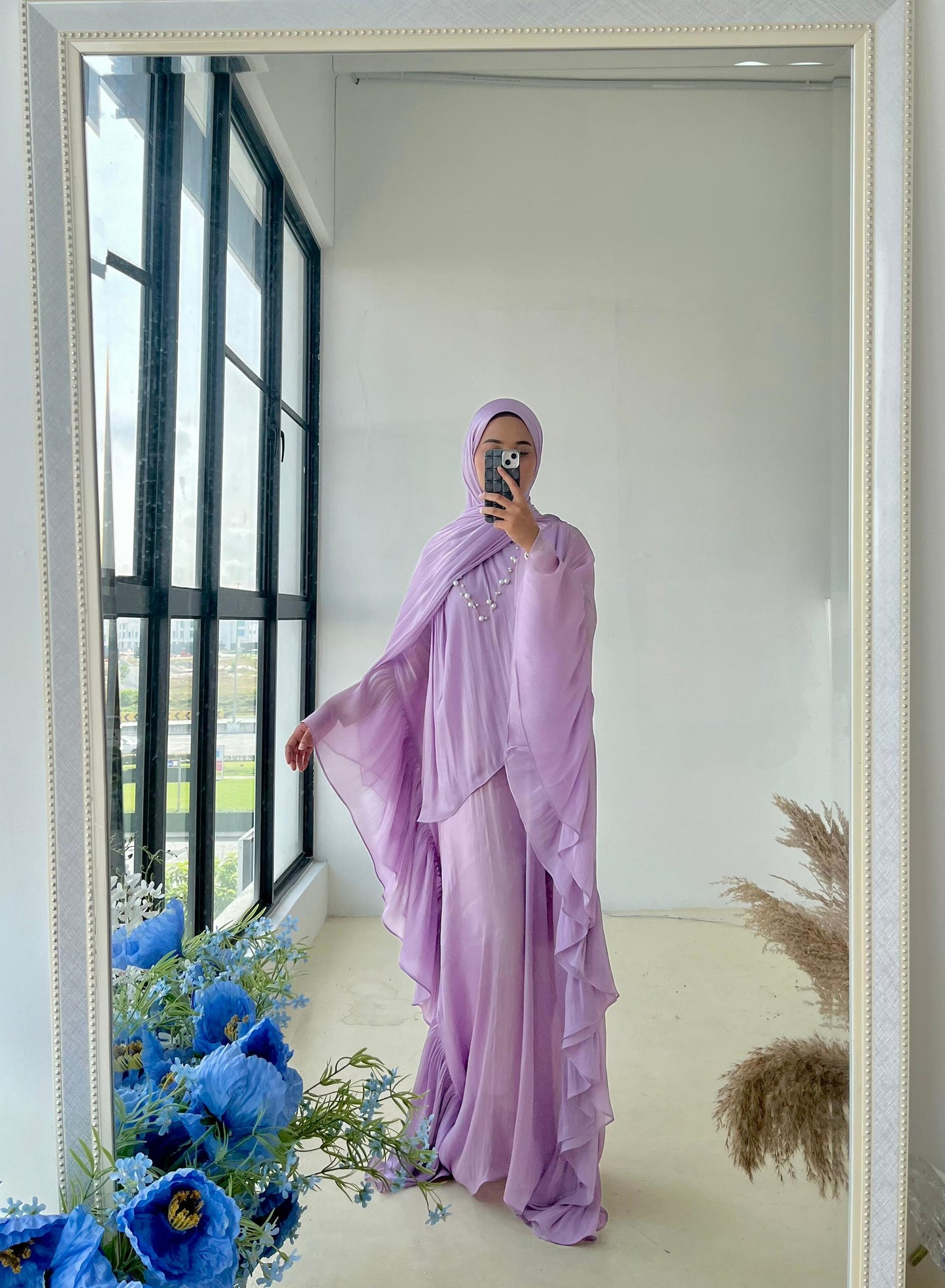 Maya Luna Luxury Malaysia Butterfly Abaya - Lilac Purple