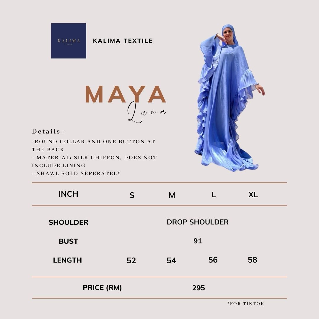 Maya Luna Luxury Malaysia Butterfly Abaya - Lilac Purple