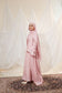 Kamelia Luxury Two Piece Abaya + Matching Hijab - Lemonade Pink