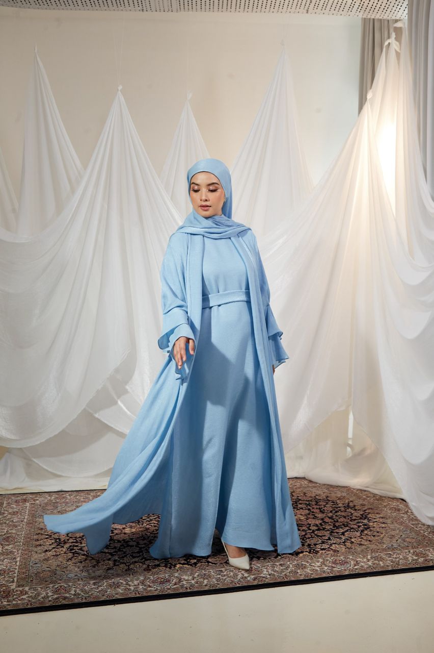 Kamelia Luxury Two Piece Abaya - Sky Blue