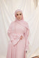 Kamelia Luxury Two Piece Abaya + Matching Hijab - Lemonade Pink