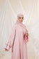 Kamelia Luxury Two Piece Abaya + Matching Hijab - Lemonade Pink