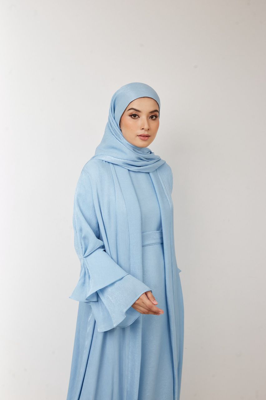 Kamelia Luxury Two Piece Abaya - Sky Blue