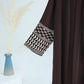 Palestine Keffiyeh Open Abaya - Dark Brown