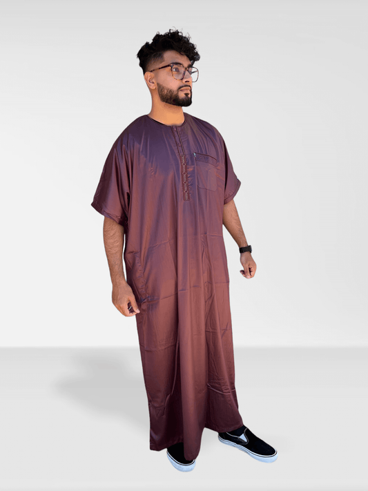 Ikaf® Half Sleeve Thobe - Maroon