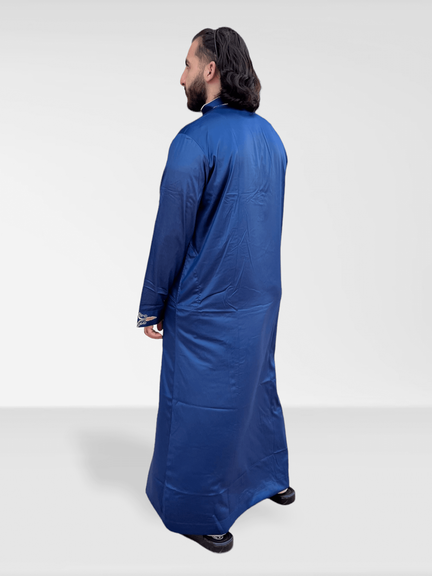 Embroidered Thobe - Midnight Blue