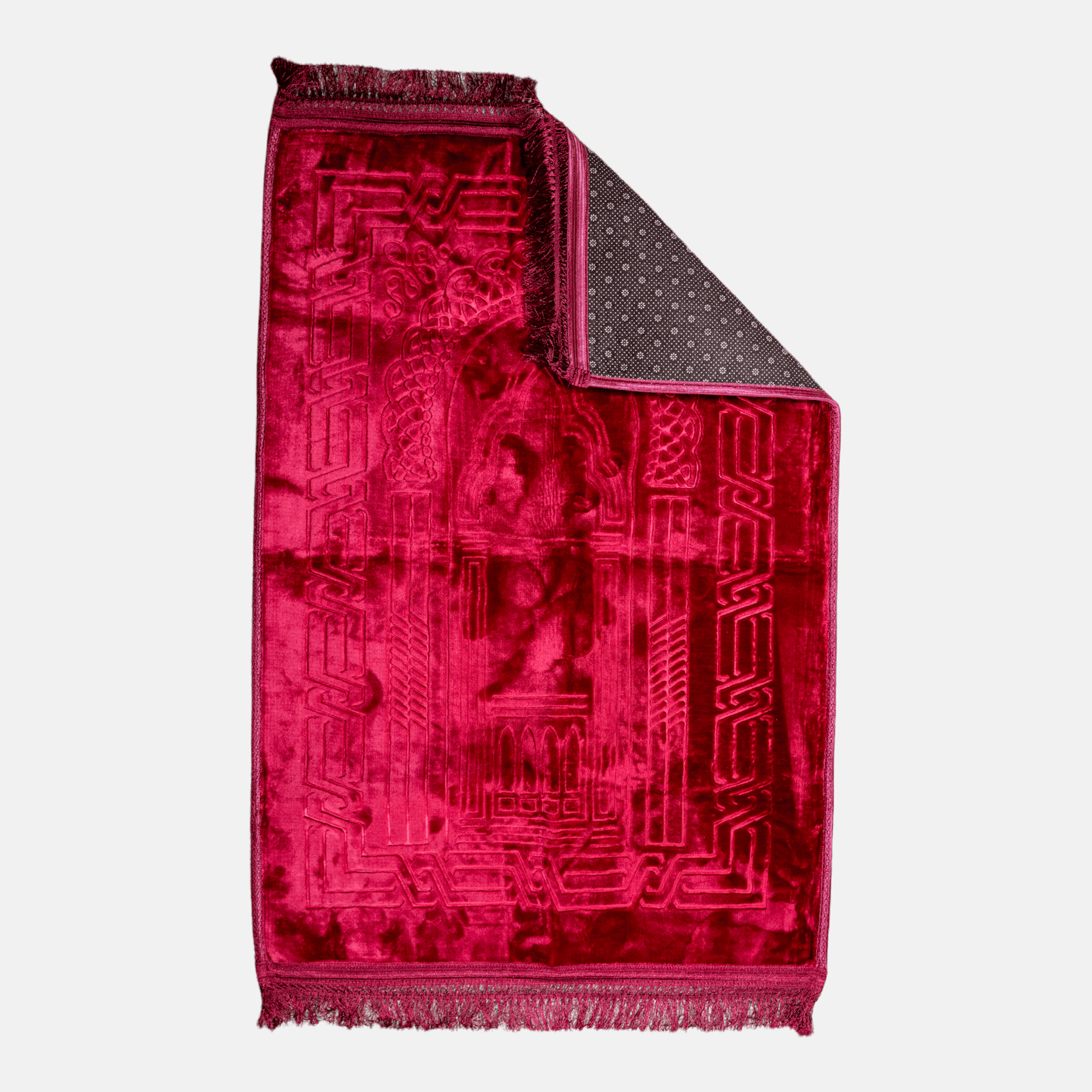 Embossed Luxury Prayer Rug Anti-Slip Velvet Mat